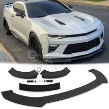 For 16-22 Chevy Camaro 1LE Style Front Bumper Lip Spoiler Splitter Glossy Black