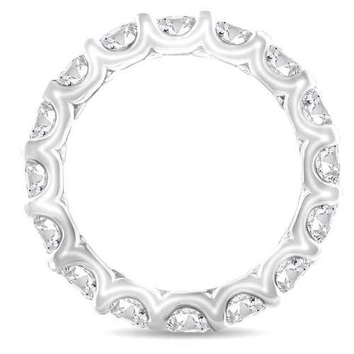 G/VS2 4Ct TW Lab Grown Diamond U Prong Eternity Ring Anniversary Band 14k Gold - Picture 3 of 15