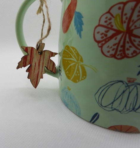 New  Coffee Mug Pumpkins Soft Turquoise Prima Design Fall Edition 20 oz #TA - Picture 3 of 4