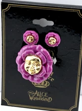 Disney Couture Alice in Wonderland Purple Ring & Earring Set by Lucas Gold Tone