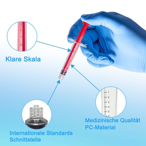 100 Stück-resistente Hochdruckschraubenspritze 3ml, medizinische PC - Sicherheit - Bild 5 von 8