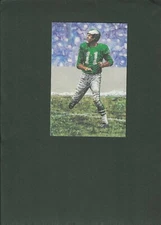 Norm Van Brocklin Eagles unsigned Goal Line Art Card in Toploader tip wear