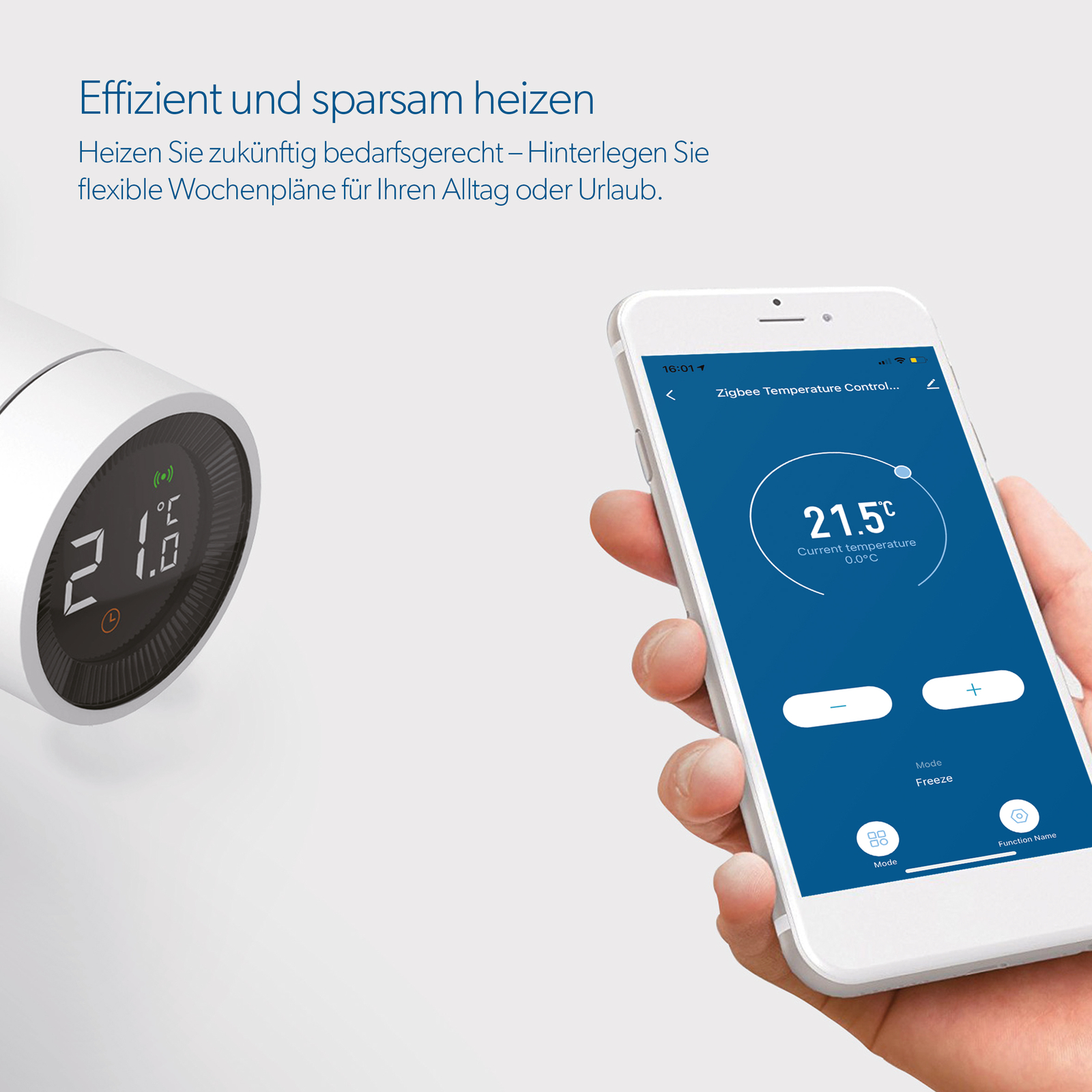 UNITEC ZIGBEE WiFi Heizkörper-Thermostat Smart WLAN einstellbar App-Steuerung