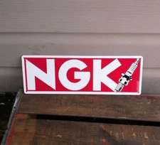 NGK Spark Plug Metal Sign Gas Gasoline gas oil Garage Mechanic Shop 5x12 50116
