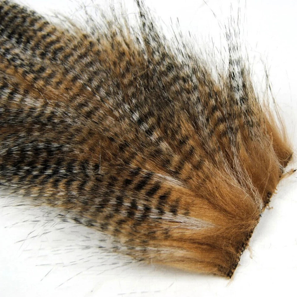 8x Fibras Largas de Piel Material para Atar Moscas Artificial 4-5 pulgadas Serpentinas Largas Peludas Foto 3 de 4