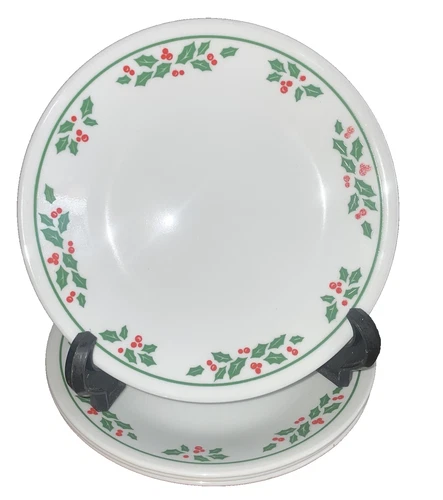 SET OF 15 Vintage CORNING CORELLE Holly Days 6-3/4” CHRISTMAS Desert Bread Plate