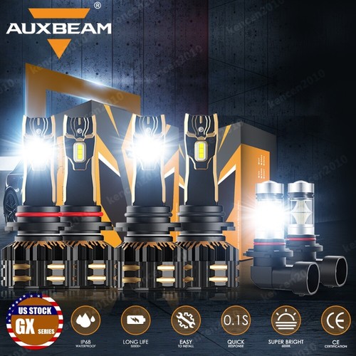 For Dodge Charger 2006-2009 AUXBEAM Canbus LED Headlights Fog Light Bulbs 6000K - Picture 17 of 17