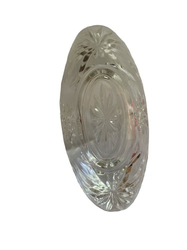 ANKER HOCKING geschliffenes Glas klar Starburst Banane Split Schale Schale Vintage - Bild 6 von 6