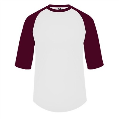 Badger Sport Adult Baseball Tee Raglan 3//4 Sleeve Dri FIt New All Colors 4133