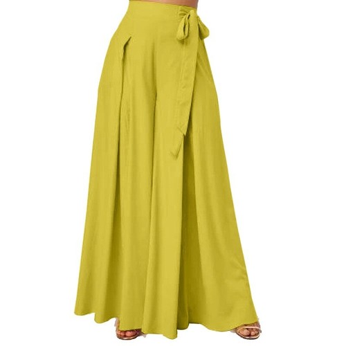 Lady Wide Leg Pants Summer High Waist Loose Long Palazzo Trousers Culottes - Picture 14 of 16