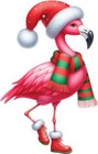Watercolour Christmas Flamingo Wall Art Bedroom Car Vinyl Sticker Decal 6 Sizes