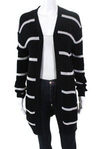 BB-Dakota-Womens-Striped-Open-Front-Cardigan-Sweater-Black-Size-Small-10815742