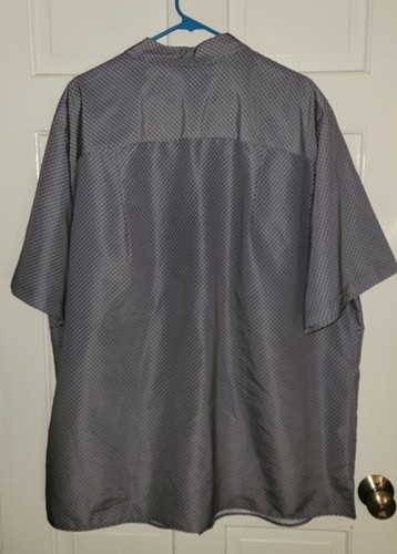 HB navy Blue Patterned Poly Button Front Shirt. XLT XL Tall NWOT - Picture 4 of 6