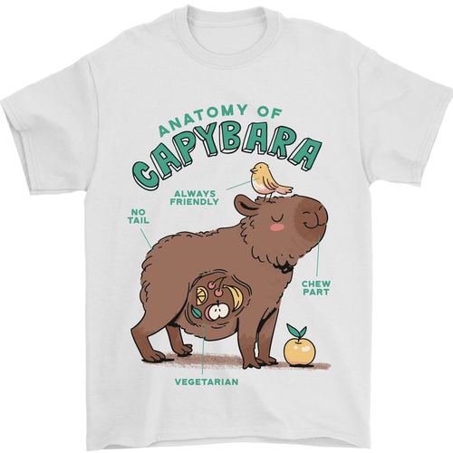 Camiseta divertida para hombre Anatomy of a Capybara 100 % algodón - Imagen 102 de 106