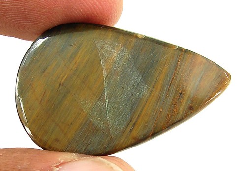 24,05 ct natürlicher goldener Pietersit Edelstein Stein Cabochon Draht Wickelstein - 19484 - Bild 2 von 2
