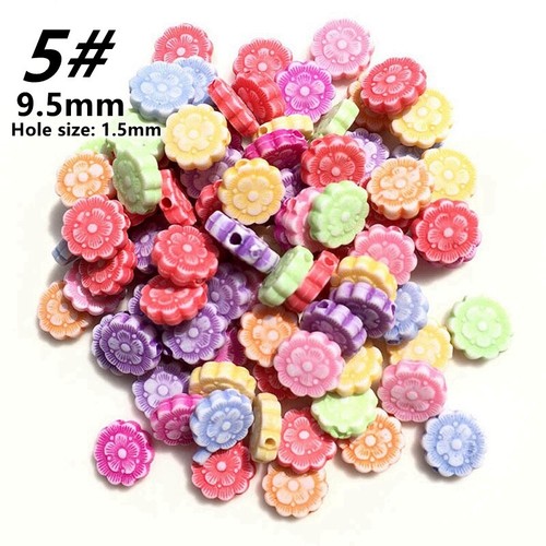 Lotto 50 pz perline sciolte in plastica acrilica colorata mista per la produzione di gioielli - Foto 7 di 25