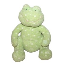 Russ Berrie Baby 9" FROGGLES Green Plush Frog Stuffed Animal Squishy Polka Dots
