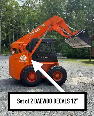 #ad #ad Daewoo Skid Steer 12” Vinyl Decals Set Of 2 Skid Steer Loader Stickers Equip $24.99