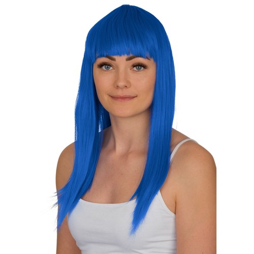 WOMENS LADIES LONG 19" STRAIGHT WIG FANCY DRESS COSPLAY WIGS POP PARTY COSTUME - Picture 9 of 12