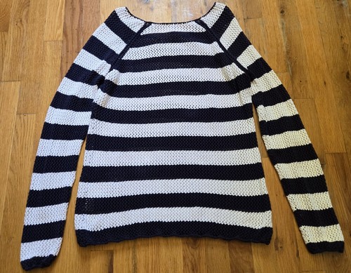Hanna Andersson Womens Knit Long Sleeves Top Beach Cover Up XL Stripes Nautical - Picture 8 of 15