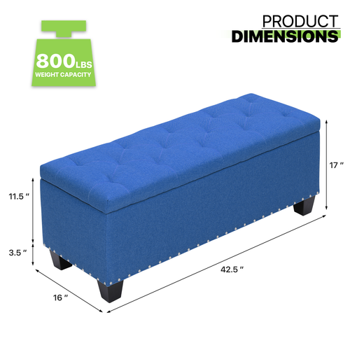 Storage Ottoman Upholstered Footstool Entryway Shoe Bench Tufted Footrest Stool - Picture 13 of 30