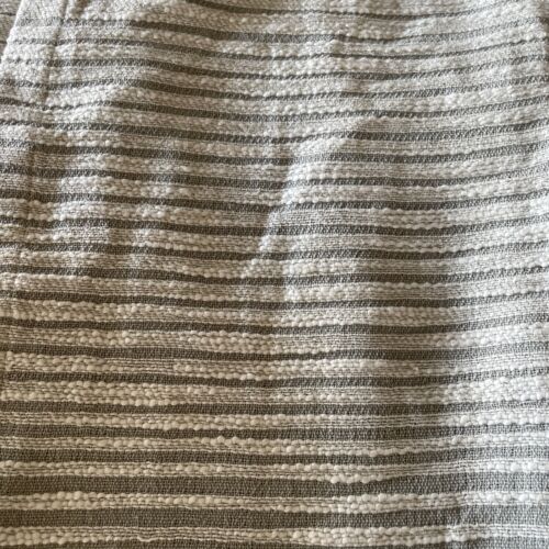 West Elm Two 1 Textured Stripe Curtain 48x84 New! Platinum Gray Unlined - Picture 3 of 5