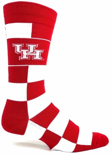 Calze Houston Cougars rosse e bianche blocco a scacchi Deuce Crew - Foto 2 di 2