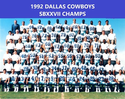 1992 DALLAS COWBOYS 8X10 TEAM PHOTO FOOTBALL PICTURE NFL SBXXVII
