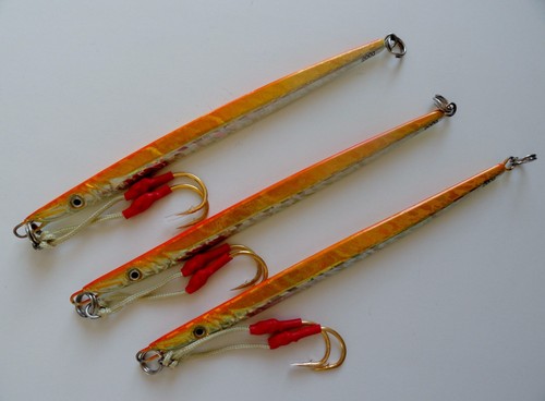 Plantillas de cuchillo de 1-10 piezas 7 oz/200 g 9" naranja vertical señuelo de velocidad mariposa - Imagen 3 de 3