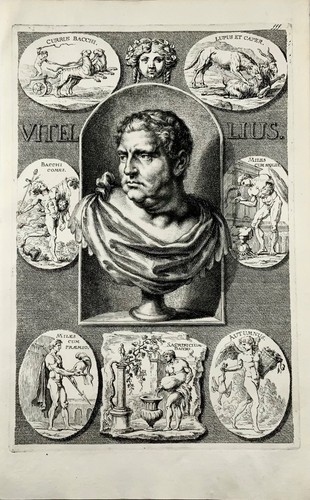 1676 KAISER VITELLIUS G.C. Eimmart 1638-1705 nach Sandrart Folienstich - Bild 1 von 3