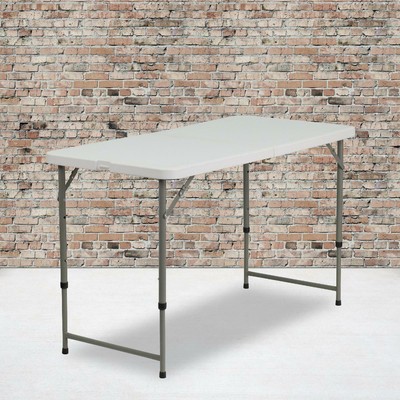Flash Furniture 10.25W x 71L Bi-Fold Granite White Plastic Bench with Carrying Handle Flash Furniture 10.25W x 71L Bi-Fold Granite White Plastic Bench with Carrying Handle