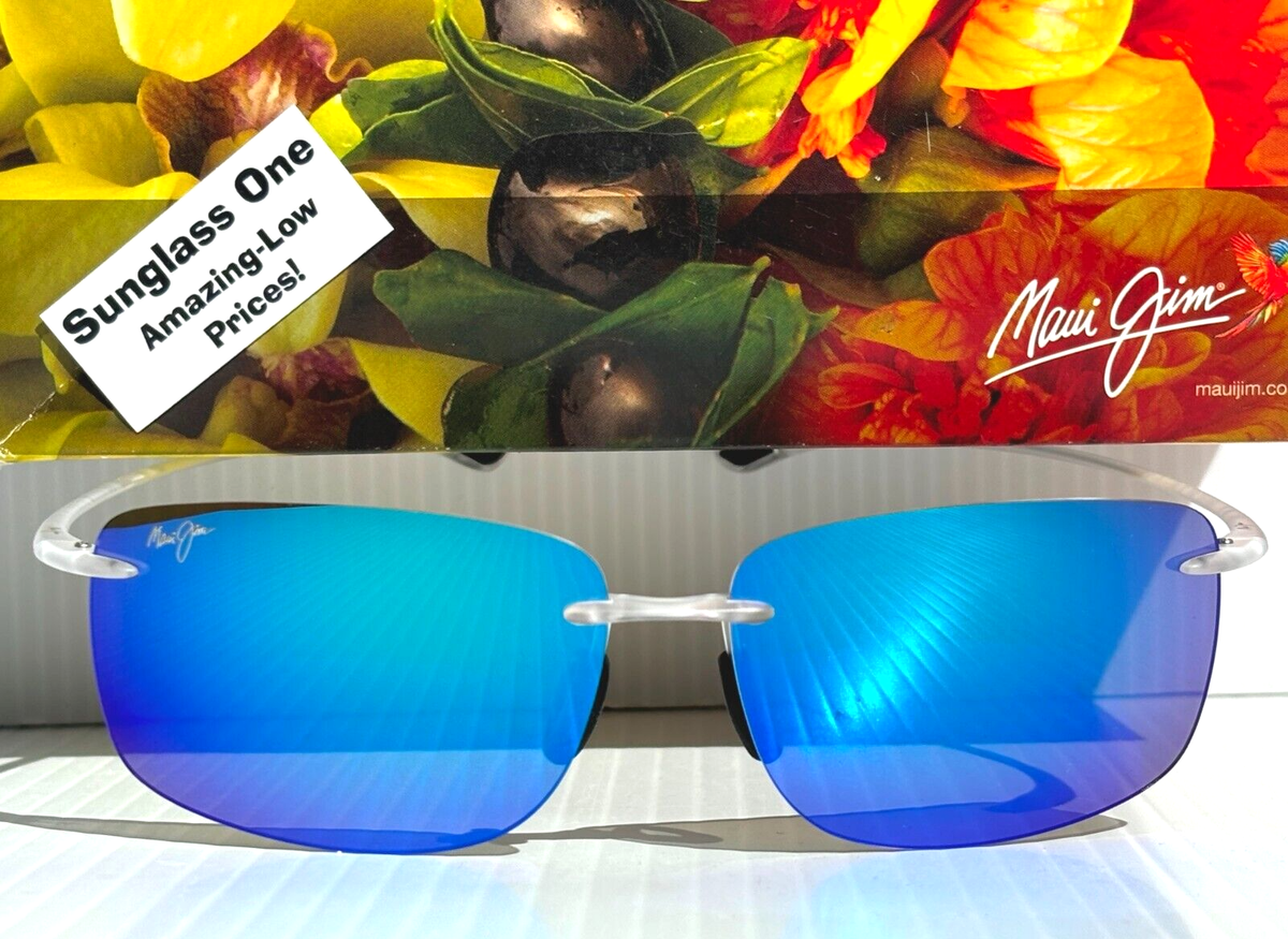 NEW Maui Jim HEMA Matte Crystal POLARIZED Hawaii Blue Lens NEW Maui Jim HEMA Matte Crystal POLARIZED Hawaii Blue Lens