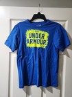 Under Armour Boys T Shirt Blue, Neon Logo Size YLG Loose