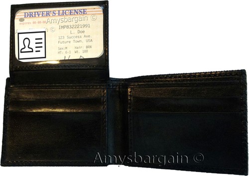 Lote de 2 Nuevas Cartera Tejida Estampada Cuero Hombre Doble Plegable 6 Tarjetas Billetera Identificación Nueva - Imagen 10 de 12