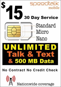 15-SIM-Card-Unlimited-Talk-Text-500MB-LTE-Data-30-Day-Service-No-Contract