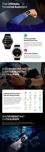 Smartwatch Uomo sport militare Orologio fitness Chiamate quadrante tondo Premium - Zdjęcie 8 z 14