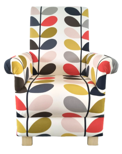 Orla Kiely Armchair Multi Stem Fabric Adult Chair Tomato Red Designer Accent - Bild 1 von 24