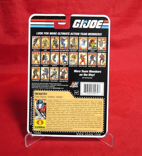 GI Joe 25th Anniversary Card Back Cobra Viper v16 2008 Original File Card - Picture 2 of 2