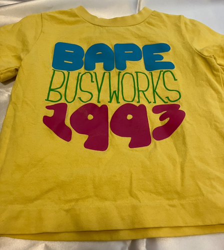 A Bathing Ape Bape kids short sleeve T-shirt 90 approx. 24M yellow Street Japan - Picture 4 of 23