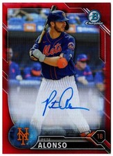 2021 Bowman Sterling Recollections Red Refractor Auto PETE ALONSO #SRA-PA #5/5