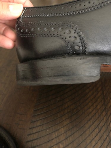Allen Edmonds Black Wingtip Oxford/Brogue Mens Leather Dress Shoes Sz 8.5 - Picture 8 of 8
