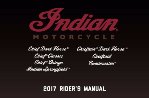 Indian Owners Manual Book 2017 Roadmaster