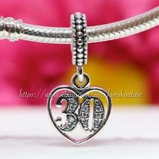 Authentic Pandora Pendant 30 Years of Love Charm 791287CZ