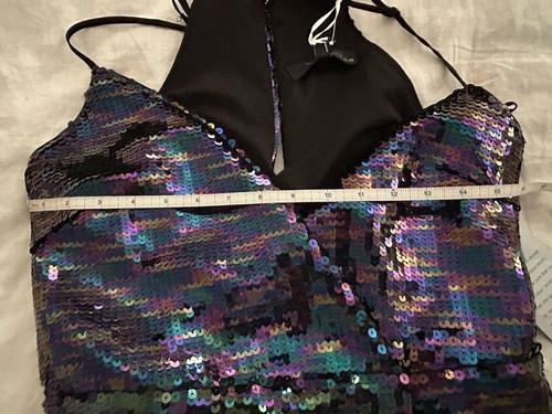ADELYN RAE DRESS BLACK MULTI COLOR SEQUIN COCKTAIL DRESS XS NORDSTROM NWT - Picture 18 of 19