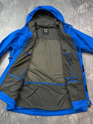 美品 Haglofs Astral/Orion Gore-Tex Jacket Haglofs Astral/Orion Gore-Tex Jacket Men's Blue Hooded Ski