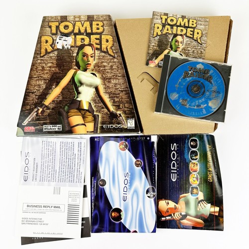 Tomb Raider Trapezoid PC Big Box CD-ROM 1996 Core Design Eidos Original Manual - Picture 1 of 15