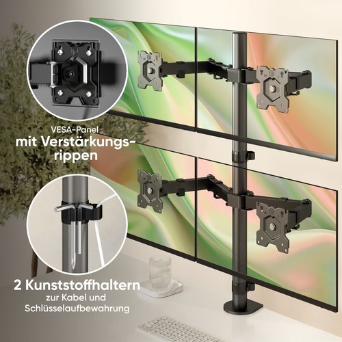 ONKRON Support Moniteur 4 Moniteurs 13-32", hasta 8 kg, D421E-B - Photo 5/10