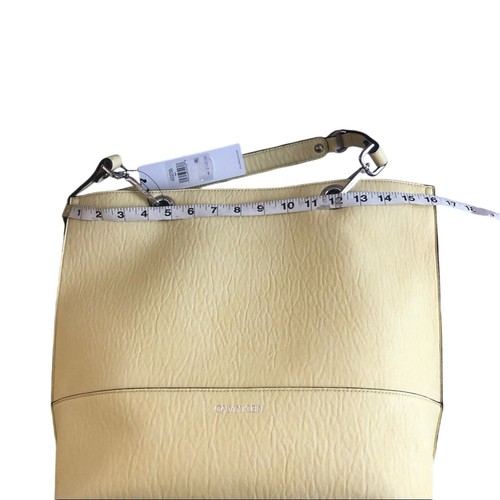 Calvin Klein Large Lemon Yellow Leather “Sonoma” Tote Bag, Silver Hardware, NWT! - Picture 8 of 10
