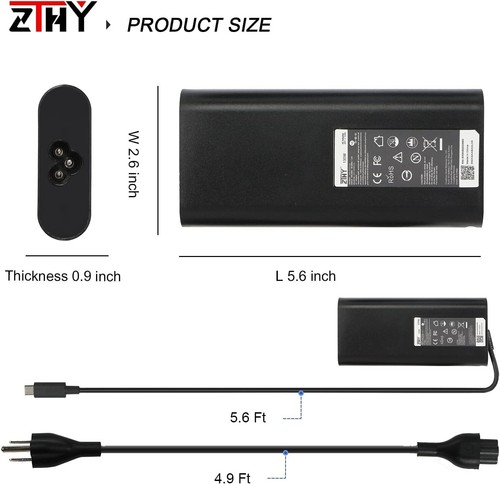 130W USB-C Type-C Laptop Charger Power Supply AC Adapter Replacement for Dell... - Photo 3/7