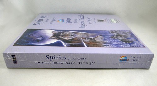 Spirits Al Agnew Wolf Wolves Moon Jigsaw Puzzle 500pc 12x36 Bringing Nature Home - Picture 5 of 10